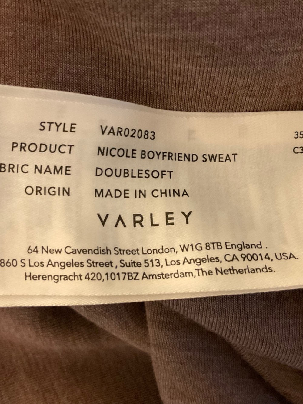 Varley - Nicole Boyfriend Sweater - marl fleck sz small - Picture 5 of 5